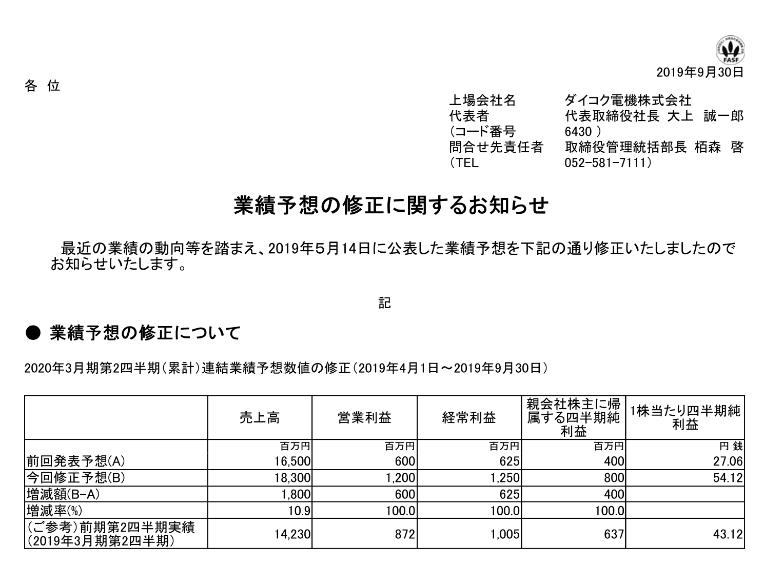 ダイコク電機 業績予想をプラス修正 売上高 18億円 営業利益 6億円 呼び出しランプ好調 P Media Japan