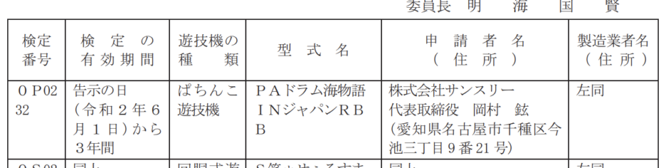 Pでジャパンのドラム海物語検定通過 Paドラム海物語inジャパン検定通過 P Media Japan